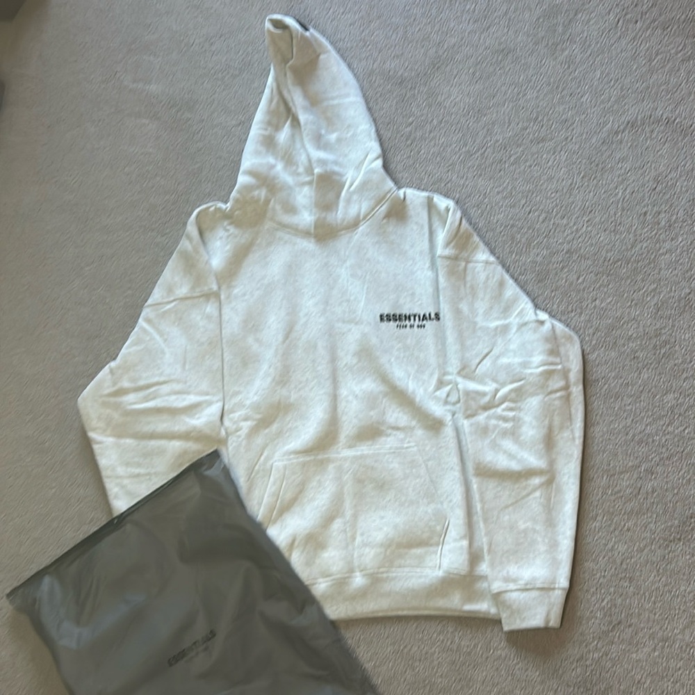 Brand New Light Oatmeal Essentials Hoodie